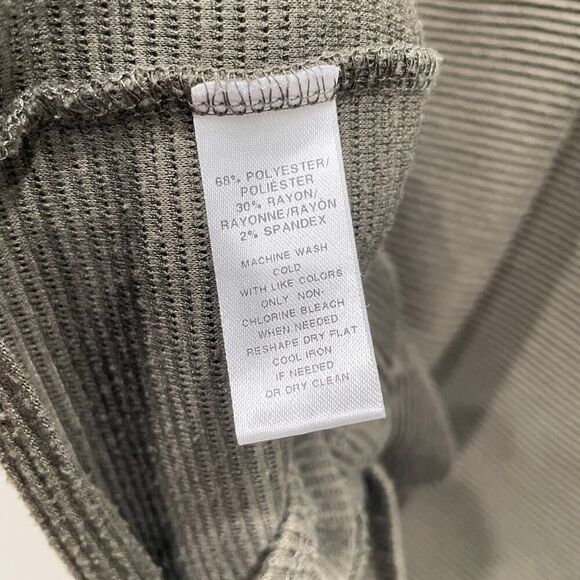 LOFT Olive Green Rib V-Neck Tie Front Tank - Size: XS - Picture 5 of 5